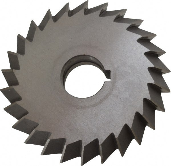 Value Collection - 4° 4" Cut Diam, 3/4" Cut Width, 1" Arbor, High Speed Steel Double-Angle Cutter - Caliber Tooling