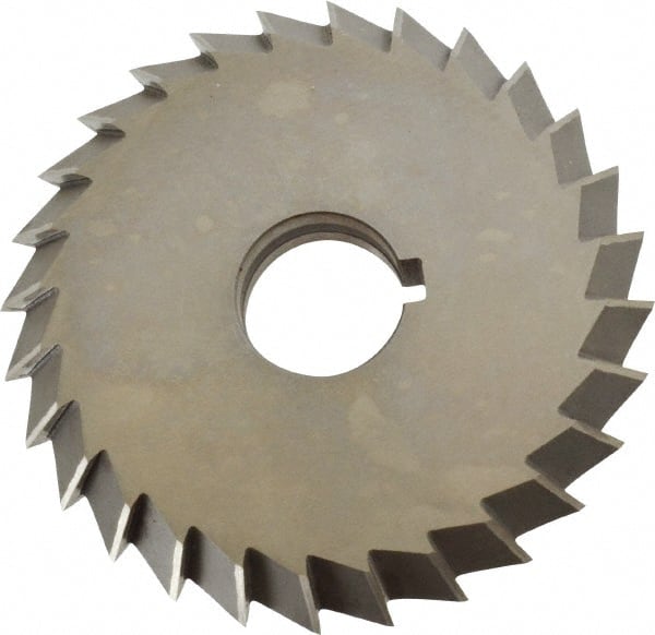 Value Collection - 5° 5" Cut Diam, 3/4" Cut Width, 1-1/4" Arbor, High Speed Steel Double-Angle Cutter - Caliber Tooling