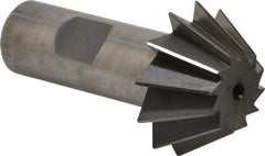 Value Collection - 1-1/2" Diam x 5/8" Width of Cut, 60° Included Angle, Shank Connection, High Speed Steel Single Angle Cutter - 3/4" Shank Diam, 2-3/4" Overall Length, Right Hand Cut, Uncoated - Caliber Tooling