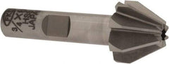 Interstate - 3/4" Large x 5/16" Small Diam, 17/32" Width of Cut, 60° Included Angle, High Speed Steel Face Angle Cutter - 3/8" Shank Diam, 2-3/32" Overall Length, Weldon Flat - Caliber Tooling