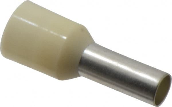 ACI - 8 AWG, Partially Insulated, Crimp Electrical Wire Ferrule - 12mm Long x 4.9mm Diameter Pin, 21-1/2mm Overall Length - Caliber Tooling