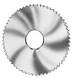 Made in USA - 5" Diam x 1/8" Blade Thickness x 1" Arbor Hole Diam, 100 Tooth Slitting and Slotting Saw - Arbor Connection, Right Hand, Uncoated, Solid Carbide, 5° Rake, Concave Ground - Caliber Tooling