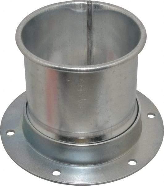 Made in USA - 4" ID Galvanized Duct Flange Adapter - 5" Long, 24 Gage - Caliber Tooling