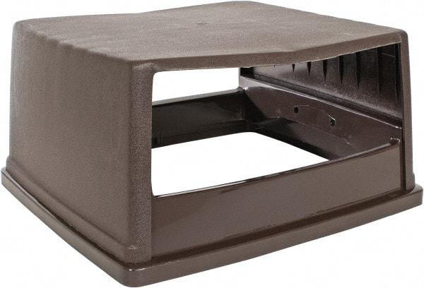 Rubbermaid - Rectangle Lid for Use with 56 Gal Rectangular Trash Cans - Brown, Polyethylene, For Glutton Trash Cans - Caliber Tooling