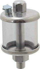 LDI Industries - 1 Outlet, Polymer Bowl, 29.6 mL No Flow Control Oil Reservoir - 1/8 NPTF Outlet, 1-1/2" Diam x 3" High, 60°C Max - Caliber Tooling