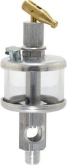 LDI Industries - 1 Outlet, Polymer Bowl, 18.5 mL Manual-Adjustable Oil Reservoir - 1/8 NPTF Outlet, 1-1/2" Diam x 4-9/16" High, 71.11°C Max - Caliber Tooling