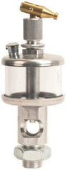 LDI Industries - 1 Outlet, Polymer Bowl, 29.6 mL Manual-Adjustable Oil Reservoir - 9/16-18 UNF Outlet, 1-1/2" Diam x 5-19/64" High, 71.11°C Max - Caliber Tooling