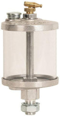 LDI Industries - Acrylic Bowl, 354.9 mL Manual-Adjustable Oil Reservoir - 5/6-18 Straight Outlet, 3" Diam x 7" High - Caliber Tooling