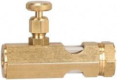 LDI Industries - 3/8 Outlet Thread, 3/8 Inlet Thread, Brass, Straight Valve, Oil Reservoir Needle Valve - 1 Outlet, FNPTF Inlet Thread, FNPTF Outlet Thread - Caliber Tooling