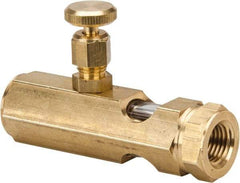 LDI Industries - 1/4 Outlet Thread, 1/4 Inlet Thread, Brass, Straight Valve, Oil Reservoir Needle Valve - 1 Outlet, FNPTF Inlet Thread, FNPTF Outlet Thread - Caliber Tooling