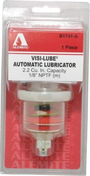 Alemite - 1.22 Ounce Reservoir Capacity, 1/8 NPTF Thread, Steel, Spring-Loaded, Grease Cup and Lubricator - -40 to 65.56°C Operating Temp, 0.15 to 0.24 Bar Operating Pressure - Caliber Tooling