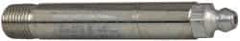 Alemite - Straight Head Angle, 1/8 PTF Carbon Steel Standard Grease Fitting - 3/8" Hex, 2-5/8" Overall Height, 2-3/16" Shank Length, 10,000 Operating psi, Zinc Plated Finish - Caliber Tooling