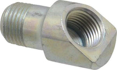 Alemite - 45° Head Angle, Grease Fitting Adapter - 1" Overall Height, 7/16" Shank Length - Caliber Tooling