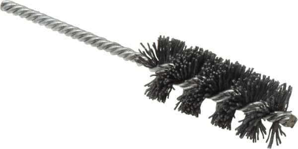 Osborn - 1" Diam Helical Nylon Tube Brush - 2-1/2" Brush Length, 5-1/2" OAL, 0.208" Diam Shank - Caliber Tooling