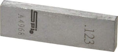 SPI - 0.123" Rectangular Steel Gage Block - Accuracy Grade 0, Includes NIST Traceability Certification - Caliber Tooling