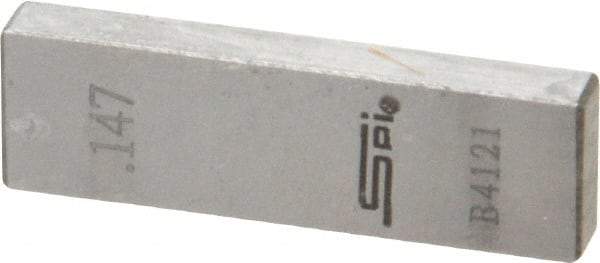 SPI - 0.147" Rectangular Steel Gage Block - Accuracy Grade 0, Includes NIST Traceability Certification - Caliber Tooling