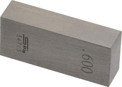 SPI - 0.6" Rectangular Steel Gage Block - Accuracy Grade 0, Includes NIST Traceability Certification - Caliber Tooling