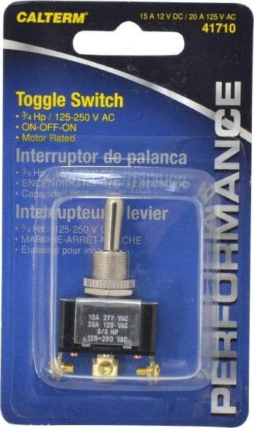 Gardner Bender - 3 Position, 12 Volt, 15 Amp, 1/2 Hole Diam, Metal Toggle Switch - On Off On Sequence, 1 Switch, Silver - Caliber Tooling