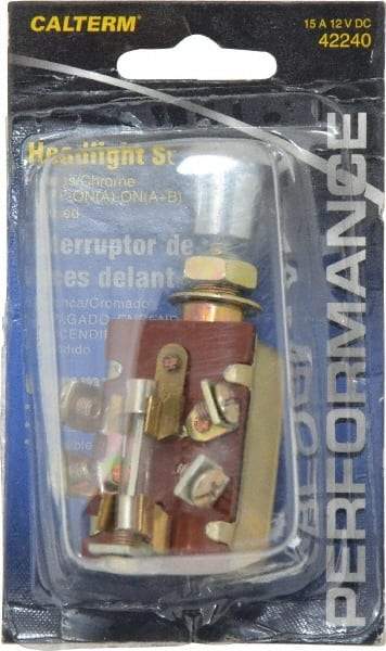 Gardner Bender - 3 Position, 12 Volt, 15 Amp, Fused Headlight Switch - Off-Park-Park & Headlights Sequence, 1 Switch, Gold/Silver - Caliber Tooling