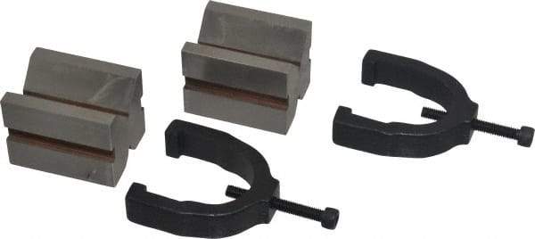 Made in USA - 1" Max Capacity, V-Block - 1-5/8" Long x 1-1/4" Wide x 1-1/4" High, Sold as Matched Pair - Caliber Tooling