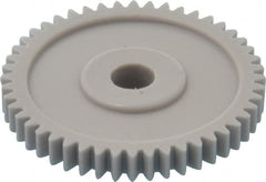 Made in USA - 32 Pitch, 1-1/2" Pitch Diam, 1-9/16" OD, 48 Tooth Spur Gear - 3/16" Face Width, 1/4" Bore Diam, 5/8" Hub Diam, 20° Pressure Angle, Acetal - Caliber Tooling