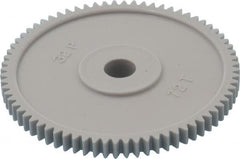 Made in USA - 32 Pitch, 2-1/4" Pitch Diam, 2-5/16" OD, 72 Tooth Spur Gear - 3/16" Face Width, 5/16" Bore Diam, 13/16" Hub Diam, 20° Pressure Angle, Acetal - Caliber Tooling