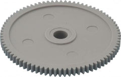 Made in USA - 32 Pitch, 2-1/2" Pitch Diam, 2-9/16" OD, 80 Tooth Spur Gear - 3/16" Face Width, 5/16" Bore Diam, 13/16" Hub Diam, 20° Pressure Angle, Acetal - Caliber Tooling