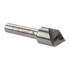 Everede Tool - 82° Included Angle, 0.583" Max Cut Diam, 5/8" Body Diam, 3/8" Shank Diam, 2-1/2" OAL, Indexable Countersink - 1 Triangle Insert, TPGH 215 Insert Style, Series IND - Caliber Tooling