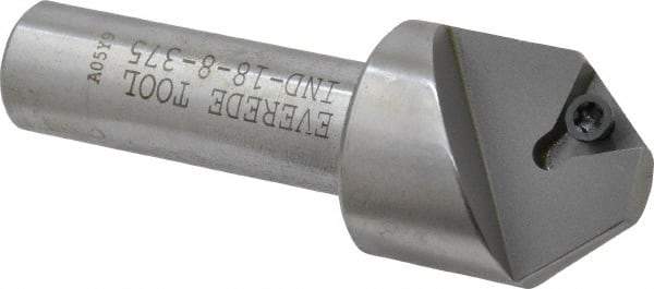 Everede Tool - 82° Included Angle, 0.833" Max Cut Diam, 7/8" Body Diam, 1/2" Shank Diam, 2-1/2" OAL, Indexable Countersink - 1 Triangle Insert, TPGH 215 Insert Style, Series IND - Caliber Tooling