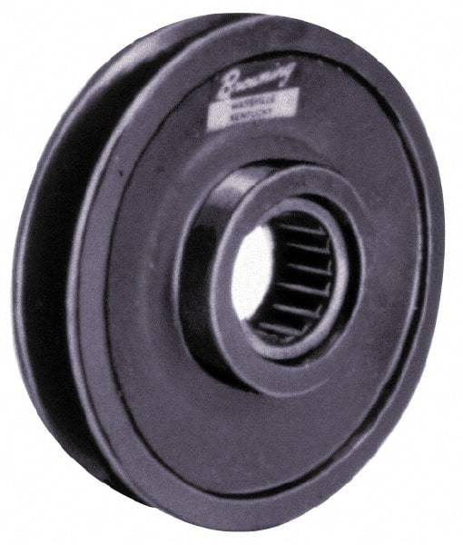 Browning - 1 Inside x 4.96" Outside Diam, 1" Wide Pulley Slot, Cast Iron Idler Pulley - 5L/B Belt Section - Caliber Tooling