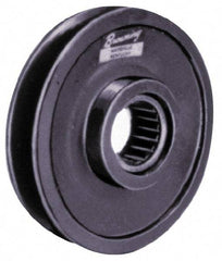 Browning - 1/2 Inside x 2-1/2" Outside Diam, 0.75" Wide Pulley Slot, Cast Iron Idler Pulley - 4L/A Belt Section - Caliber Tooling