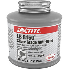 Loctite - 4 oz Can High Temperature Anti-Seize Lubricant - Silver Colored, 1,600°F, Silver Colored, Water Resistant - Caliber Tooling