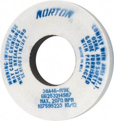 Norton - 12" Diam x 5" Hole x 1-1/2" Thick, I Hardness, 46 Grit Surface Grinding Wheel - Aluminum Oxide, Type 1, Coarse Grade, 2,070 Max RPM, Vitrified Bond, No Recess - Caliber Tooling