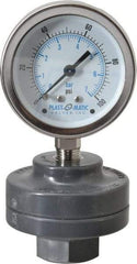 Plast-O-Matic - 100 Max psi, 2 Inch Dial Diameter, PVC Pressure Gauge Guard and Isolator - 3% Accuracy - Caliber Tooling