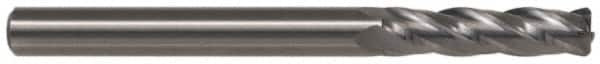 SGS - 10mm, 22mm LOC, 10mm Shank Diam, 4" OAL, 6 Flute, Solid Carbide Square End Mill - Single End, AlTiN Finish, Spiral Flute, 45° Helix, Centercutting, Right Hand Cut, Right Hand Flute, Series 57 - Caliber Tooling