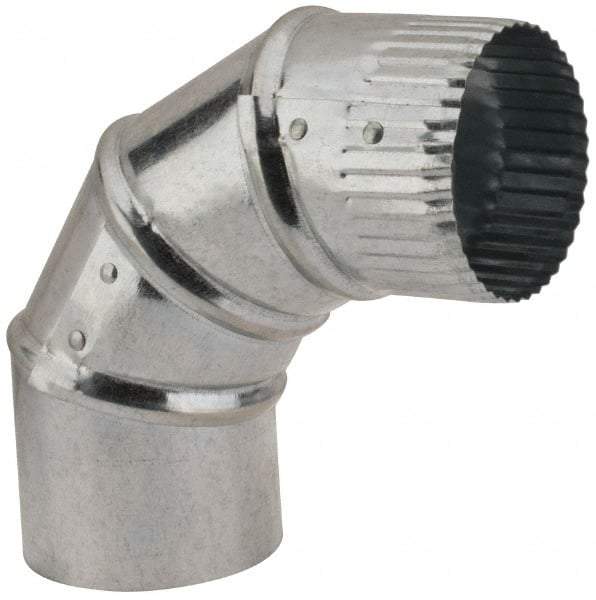 Made in USA - 3" ID Galvanized Duct Round Adjustable Elbow - Standard Gage, 30 Piece - Caliber Tooling