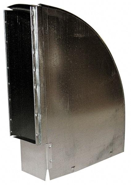 Made in USA - Galvanized Duct Flatway 90° Stack El - 12" Wide x 3-1/4" High, Standard Gage, 10 Piece - Caliber Tooling