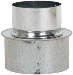 Made in USA - 4" ID Galvanized Duct Shortway Reducer without Crimp - Standard Gage, 35 Piece - Caliber Tooling