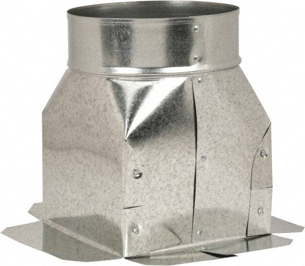 Made in USA - 6" ID Galvanized Duct Top Ceiling Box - 8" Long x 8" Wide, Standard Gage, 20 Piece - Caliber Tooling