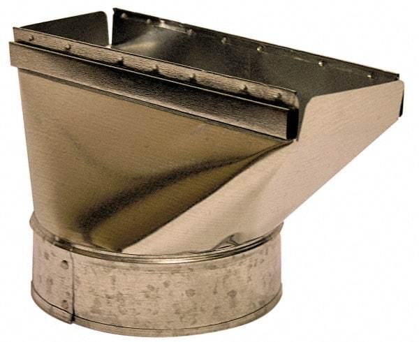 Made in USA - 6" ID Galvanized Duct Straight Stack Boot - 12" Long x 3-1/4" Wide, Standard Gage, 20 Piece - Caliber Tooling