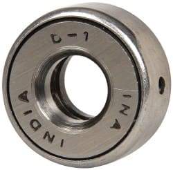 INA Bearing - 1/2" Inside x 1-7/32" Outside Diam, 9/16" Thick, Steel Ball Thrust Bearing - 5,600 Lbs. Static Capacity, 3,850 Max Pressure x Velocity - Caliber Tooling