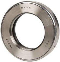 INA Bearing - 2" Inside x 3-11/32" Outside Diam, 13/16" Thick, Steel Ball Thrust Bearing - 29,000 Lbs. Static Capacity, 10,800 Max Pressure x Velocity - Caliber Tooling