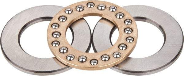 INA Bearing - 1-1/2" Inside x 2-19/32" Outside Diam, 5/8" Thick, Steel Ball Thrust Bearing - 1,340 Lbs. Static Capacity, 1,690 Max Pressure x Velocity - Caliber Tooling