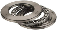 INA Bearing - 2-3/4" Inside x 4-15/32" Outside Diam, 1" Thick, Steel Ball Thrust Bearing - 44,500 Lbs. Static Capacity, 16,900 Max Pressure x Velocity - Caliber Tooling