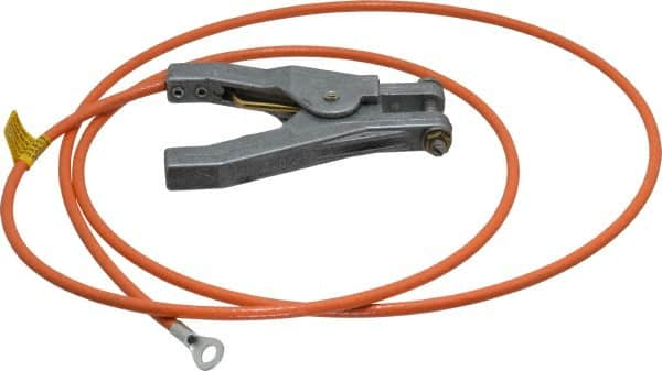 Hubbell Workplace - 19 AWG, 5 Ft., Hand Clamp, Terminal, Grounding Cable with Clamps - Orange - Caliber Tooling