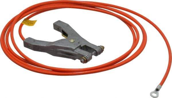 Hubbell Workplace - 19 AWG, 10 Ft., Hand Clamp, Terminal, Grounding Cable with Clamps - Orange - Caliber Tooling