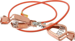 Hubbell Workplace - 19 AWG, 3 Ft., Alligator Clip, Grounding Cable with Clamps - Orange, Includes 2 Alligator Clips, Federal Specification A-A-59466-010 - Caliber Tooling