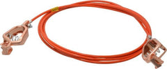 Hubbell Workplace - 19 AWG, 10 Ft., Alligator Clip, Grounding Cable with Clamps - Orange, Includes 2 Alligator Clips, Federal Specification A-A-59466-010 - Caliber Tooling