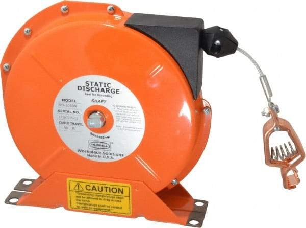 Hubbell Workplace - 1/8 Inch x 50 Ft. Stranded Cable Grounding Reel - Spring Driven Reel - Caliber Tooling