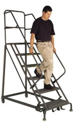 TRI-ARC - 150" 12 Step Ladder - Slope Ladder, 450 Lb Capacity, 120" Platform Height, 34" Base Width x 116" Depth, Perforated Tread - Caliber Tooling